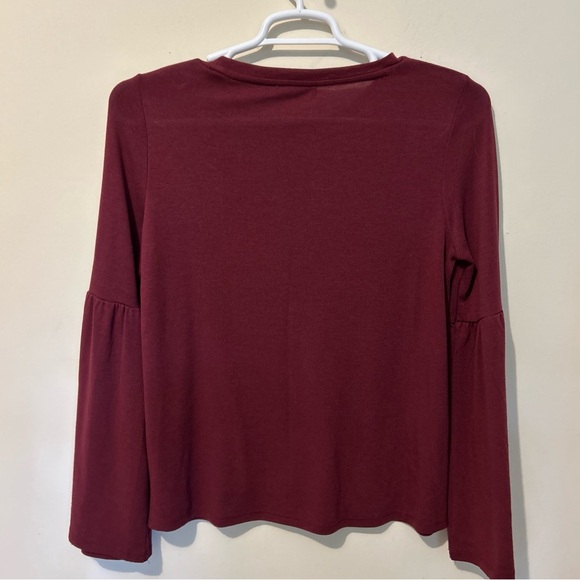Calvin Klein Sweater Women’s Medium Maroon Red Pullover Top Shirt Cottage Core - Picture 2 of 12